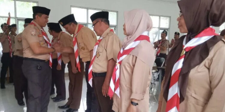 Pramuka Kabupaten Bekasi Menuju Rekor MURI Kategori Pengibaran Semafor Terbanyak