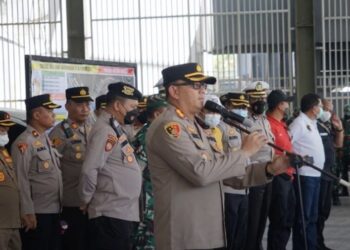 Polres Metro Bekasi Amankan Laga Bhayangkara FC Vs Persis Solo di Wibawa Mukti