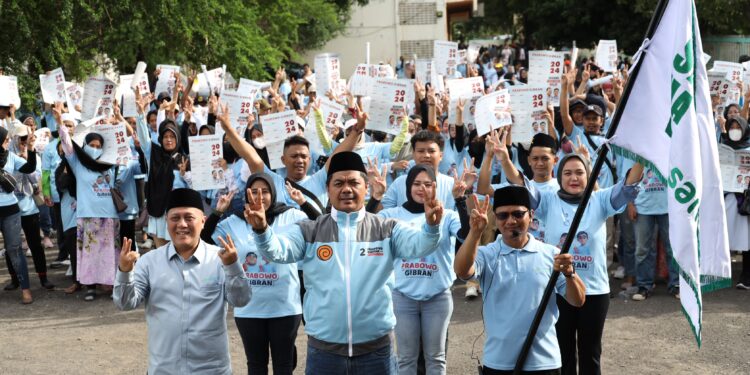 Menangkan Prabowo-Gibran, Samawi Jakut Lepas 1.000 Relawan di Rawa Badak