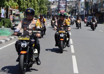 Jelang Pelantikan Presiden, Kombes Gidion Sisir Jalanan Kota Medan dengan Sepeda Motor