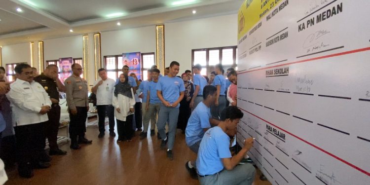 Cegah Kenakalan Remaja, Polrestabes Medan Gelar Deklarasi Pelajar Merah Putih