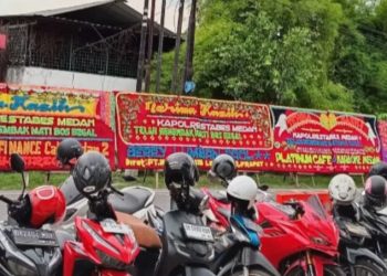 Tembak Mati Begal Sadis, Polrestabes Medan Dibanjiri Bunga Papan