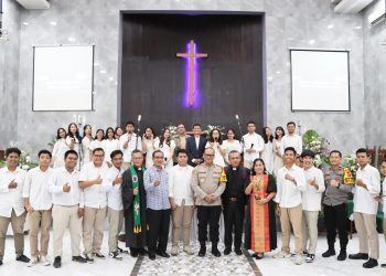 Kapolrestabes Medan Minggu Kasih di Gereja Methodist