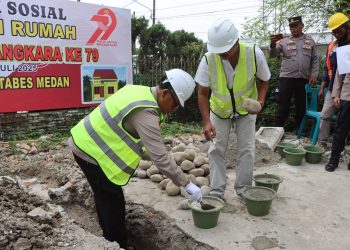Sambut HUT Polri ke-79, Polrestabes Medan Bedah Rumah Lansia