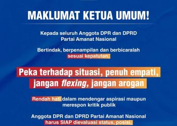 Ketum PAN Keluarkan Maklumat, Minta Kader Rendah Hati & Jangan Pamer