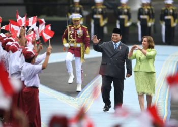 Prabowo Sambut Keratangan Presiden Peru di Istana Presiden