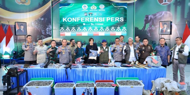 Polda Riau Bekuk 15 Tersangka Jaringan Perburuan Gajah Sumatera Lintas Provinsi