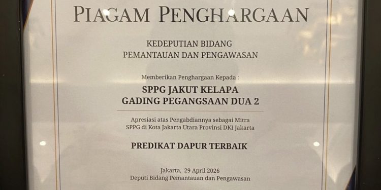 Dapur SPPG Kelapa Gading Raih Predikat Terbaik dari BGN