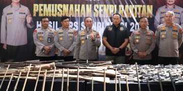 Polda Sumsel Musnahkan Ratusan Senjata Api Hasil Ops Senpi Musi 2026