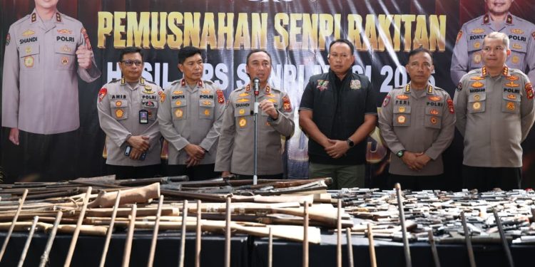 Polda Sumsel Musnahkan Ratusan Senjata Api Hasil Ops Senpi Musi 2026